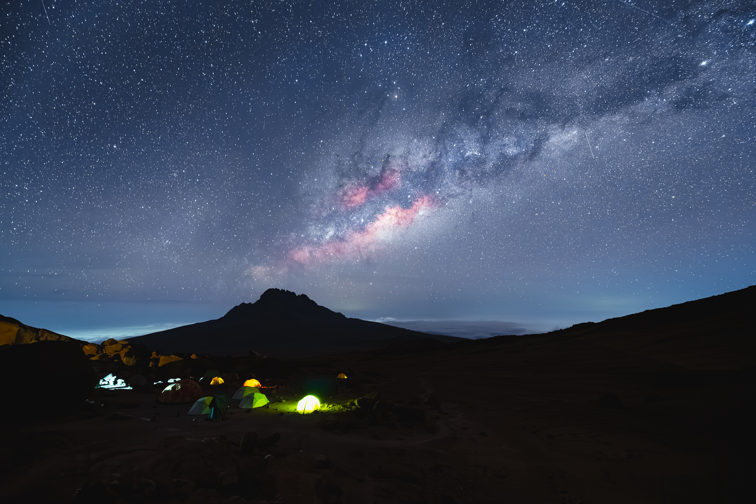 Voie lactée au dessus de Mawenzi, Tanzanie