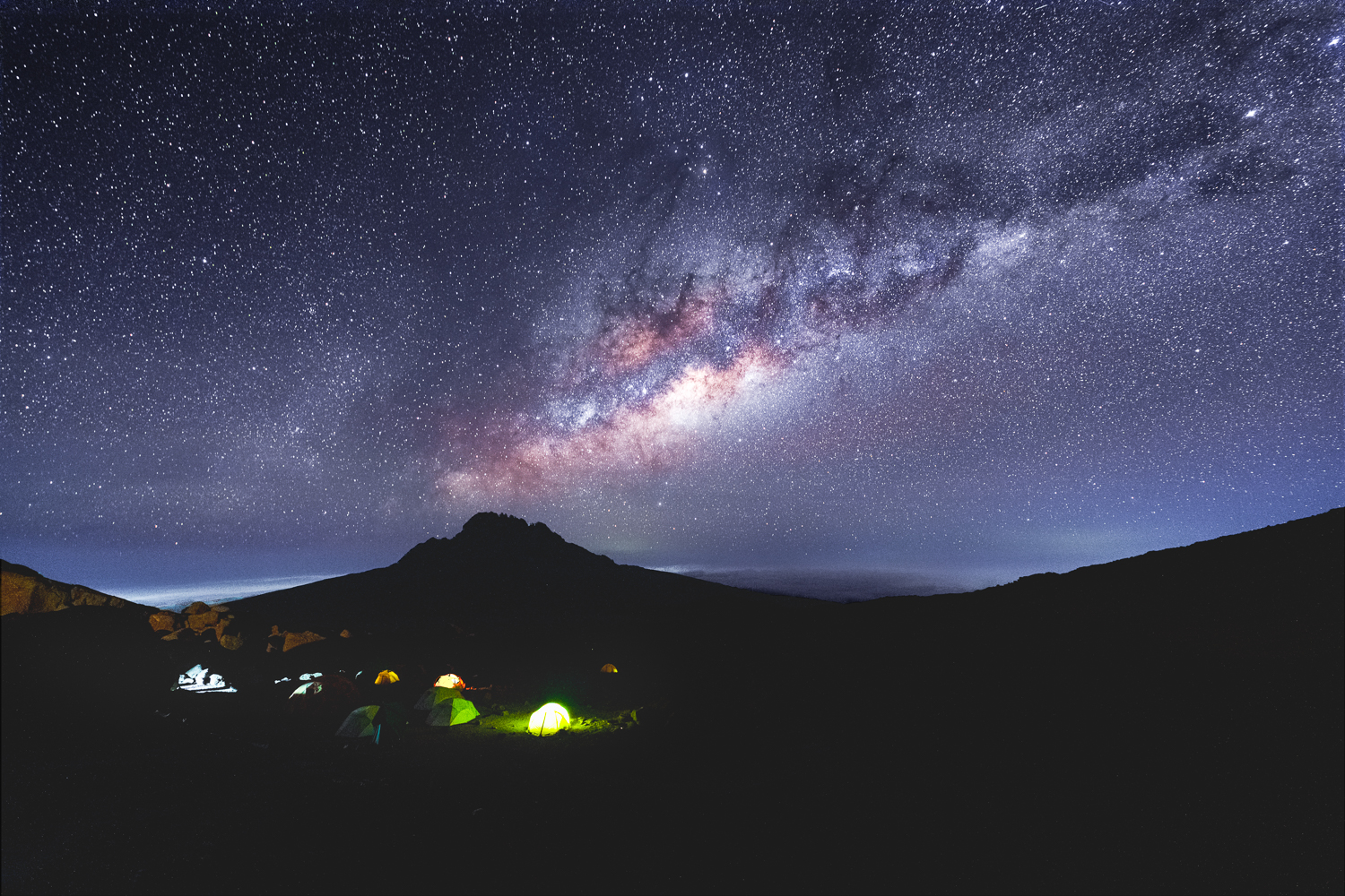 Voie lactée au dessus de Mawenzi, Tanzanie
